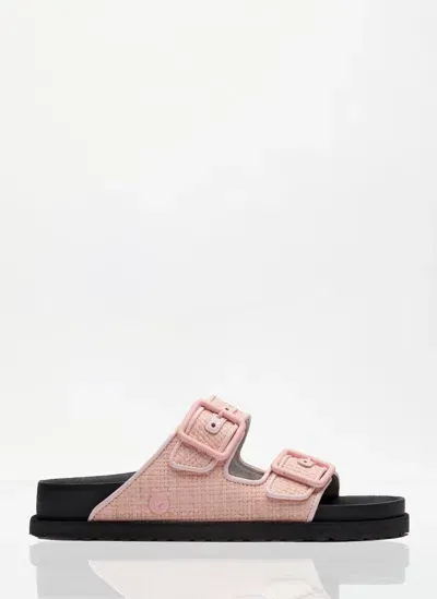 Birkenstock 1774 Arizona Raffia Luxe Sandals In Pink