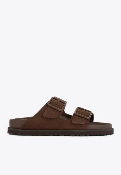 Birkenstock Arizona Suede Sandals In Black