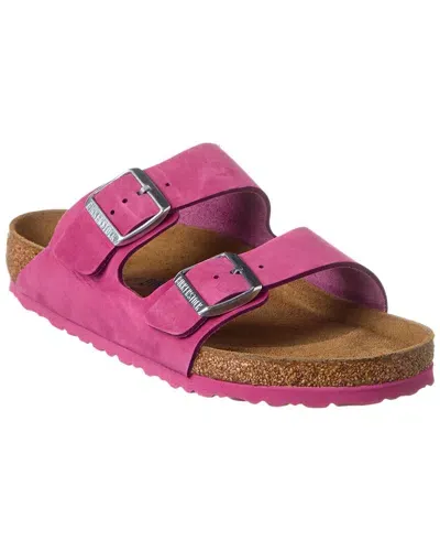 Birkenstock Arizona Suede Slides In Pink