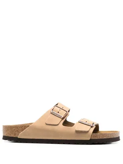 Birkenstock Arizona Oiled Leather Sandals In Beige