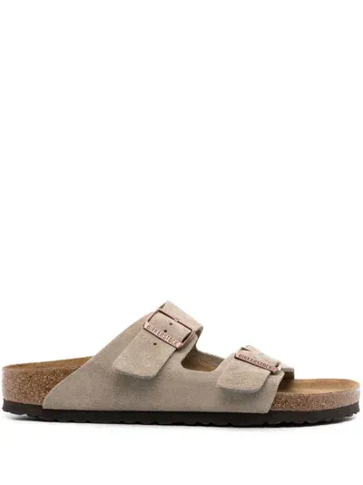 Birkenstock Arizona Suede Slides In Brown