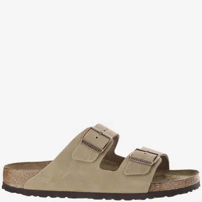 Birkenstock Arizona Suede Sandals In Beige