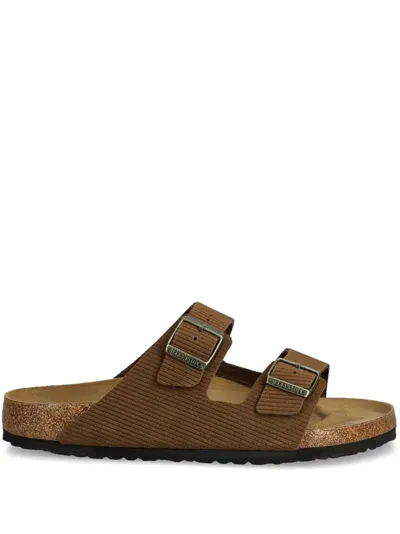 Birkenstock Arizona Suede Slides In Brown