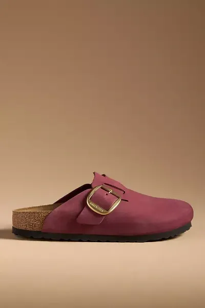 Birkenstock Boston Big Buckle Mules In Pink