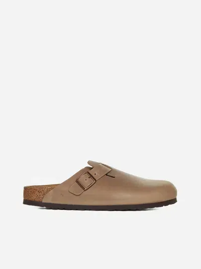 Birkenstock Boston Mules In Tobacco