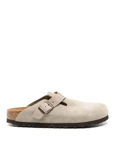 Birkenstock Boston Mules In Beige