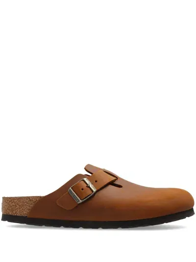 Birkenstock Boston Mules In Brown