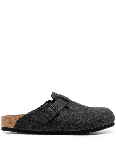 Birkenstock Boston Round-toe Slippers In Black