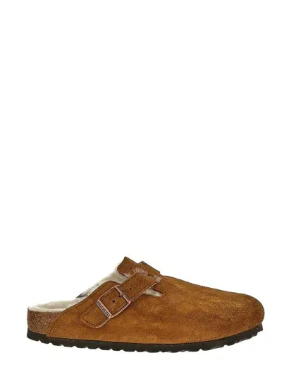 Birkenstock Boston Shearling Slippers In Mink