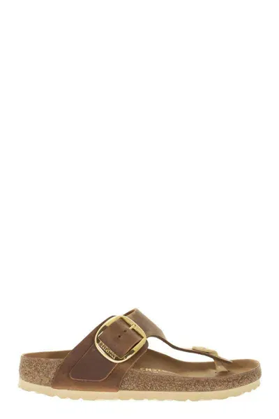 Birkenstock Gizeh Braided Cognac Oiled Leather Toe Post Sandals In Tan Leather