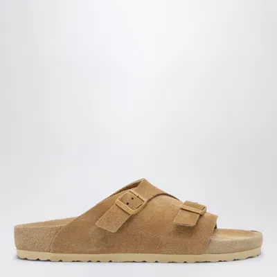 Birkenstock Slide Zürich Exquisite Cream Coloured In Suede