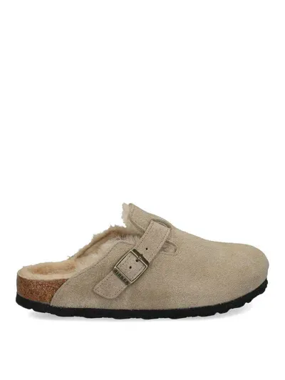 Birkenstock Boston Shearling Taupe In Beige