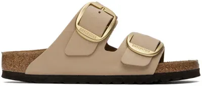 Birkenstock Taupe Narrow Arizona Big Buckle Sandals In Beige