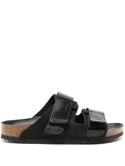 Birkenstock Uji Nubuck Shine Sandals In Black