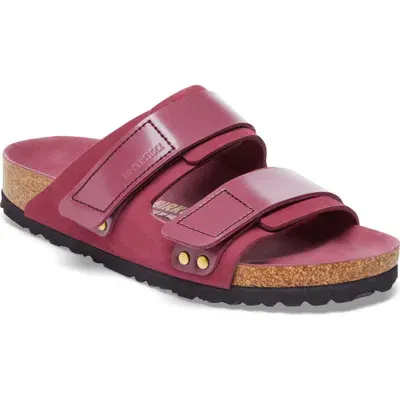 Birkenstock Uji Shine Slide Sandal In Berry Crush