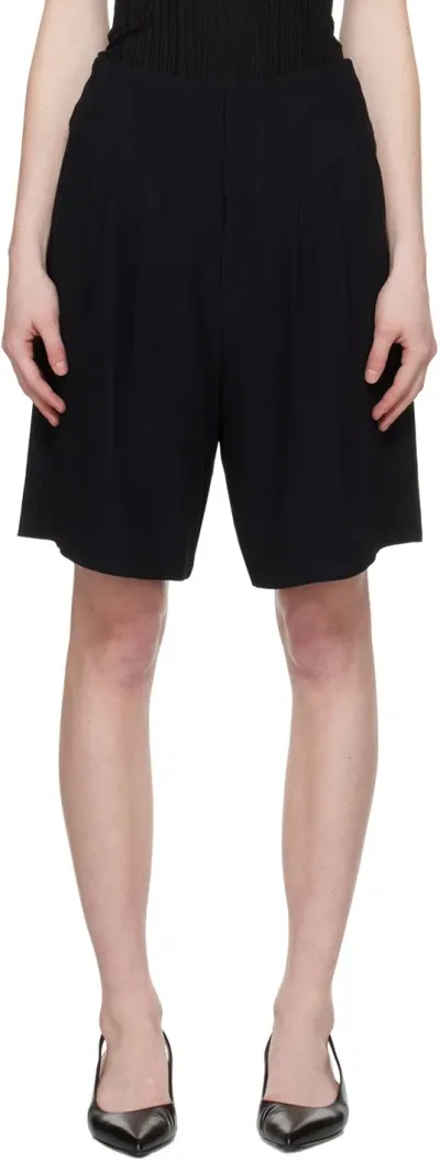 Bite Black Pleat Shorts In Black 0999