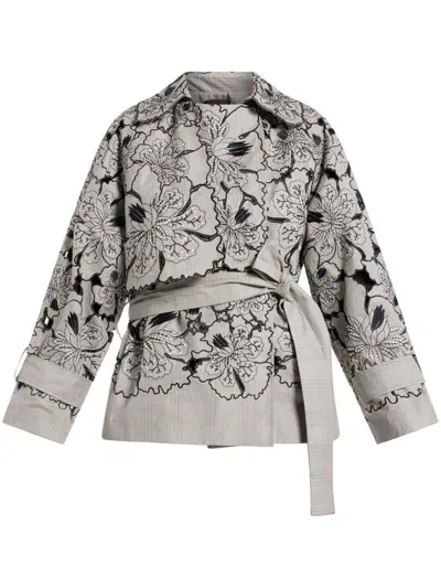 Biyan Cut-out Floral Jacket In Black