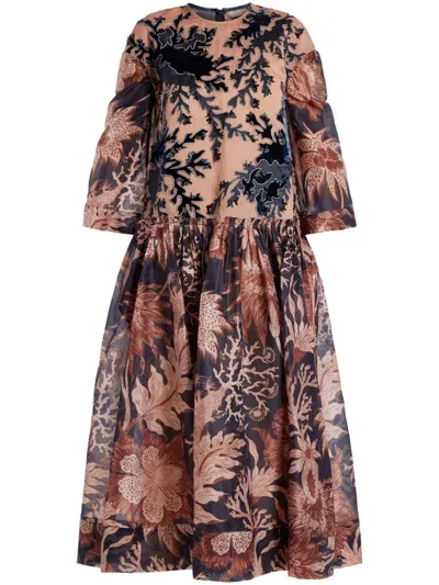 Biyan Floral-print Dress In Neutrals