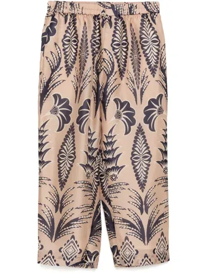 Biyan Floral Print Straight Trousers In Neutral