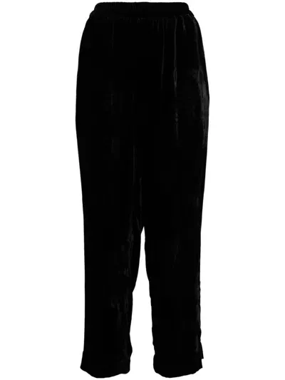 Biyan Velvet Straight Trousers In Black