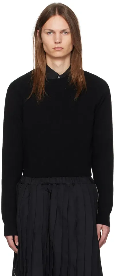 Black Comme Des Garçons Black Crewneck Wool Sweater In 1 Black