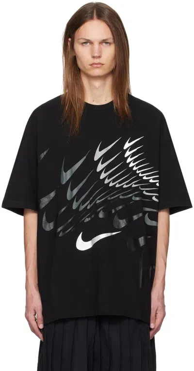 Black Comme Des Garçons Black Nike Edition Swoosh T-shirt In 1 Black