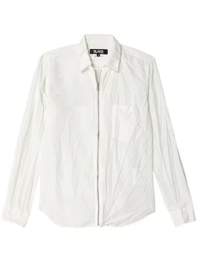 Black Comme Des Garçons Crease-effect Shirt In White