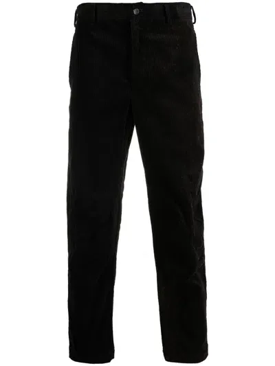 Black Comme Des Garçons Cropped Corduroy Trousers In Black