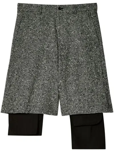 Black Comme Des Garçons Tailored Shorts In Grau