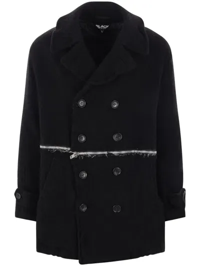 Black Comme Des Garçons Wool Coat In Black