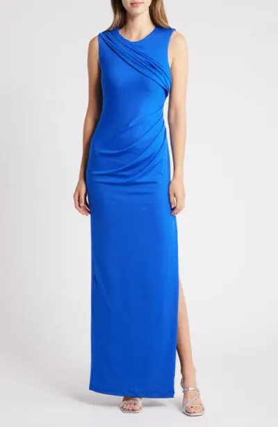 Black Halo Aruna Draped Maxi Dress In Vivid Blue