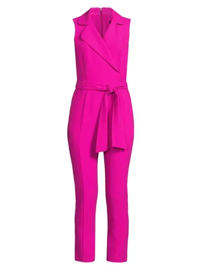 Black Halo Women's Danica Belted Sleeveless Jumpsuit In Vibrant Pink