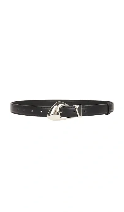 Black Suede Studio Arrow Belt In Black & Silver