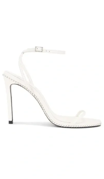 Black Suede Studio Lele 100 Sandal In White