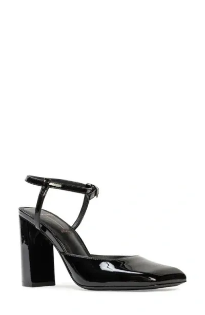 Black Suede Studio Meadow 90 Ankle Strap Pump