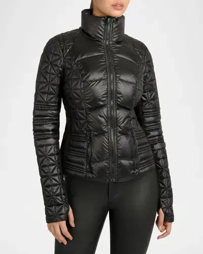 Blanc Noir Lightweight Packable Puffer Jacket In Black