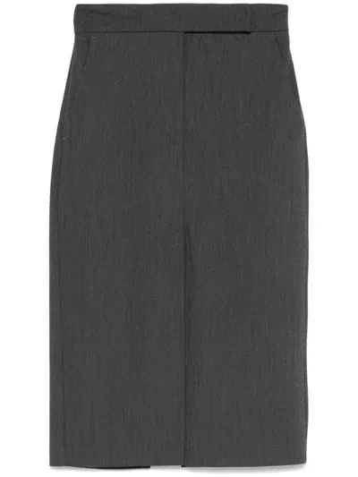 Blanca Vita Mélange Midi Skirt In Grey