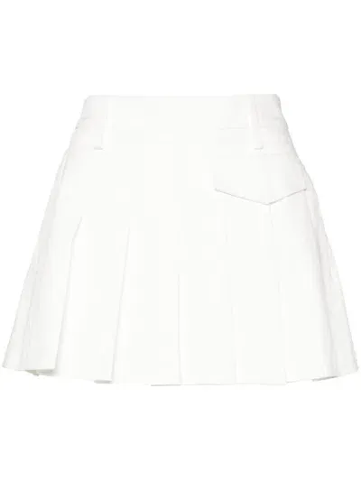 Blanca Vita Pleated Cotton Mini Skirt In White