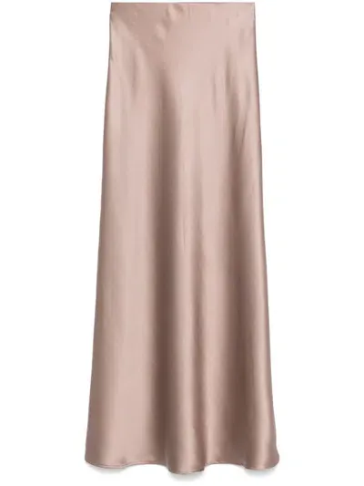 Blanca Vita Satin Maxi Skirt In Neutrals