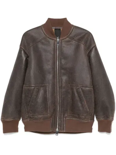 Blancha Leather Jacket In Brown