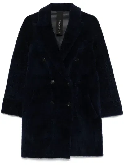 Blancha Shearling Jacket In Blue