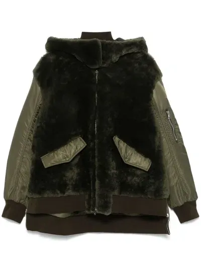 Blancha Shearling Jacket In Green