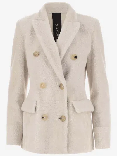 Blancha Sheep Fur Jacket In Beige