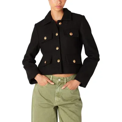 Blanknyc Bouclé Crop Jacket In Black