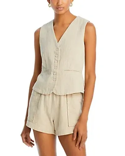 Blanknyc Button Front Vest In Beige