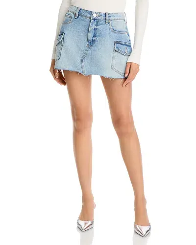 Blanknyc Cargo Denim Skirt In Road Line