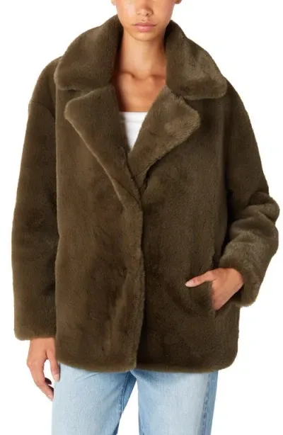 Blanknyc Faux Fur Coat In Double Matcha