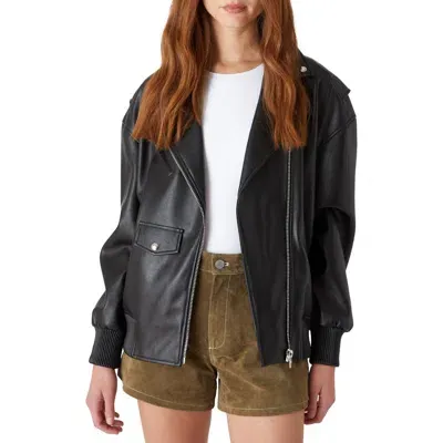 Blanknyc Faux Leather Moto Jacket In Night Moves