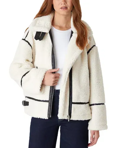 Blanknyc Faux Shearling Moto Jacket In Checking In