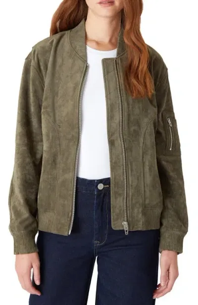 Blanknyc Faux Suede Bomber Jacket In Take A Hike